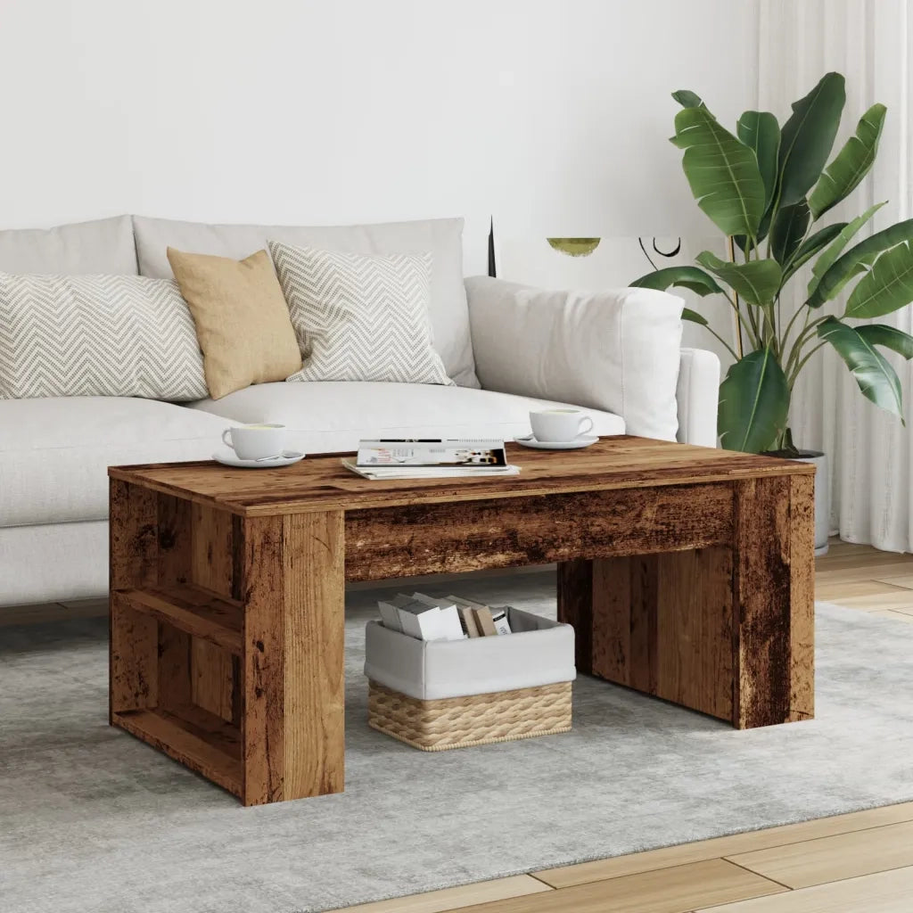 Tavolino da Salotto Legno Antico 102x55x42 cm Legno Multistrato 856024