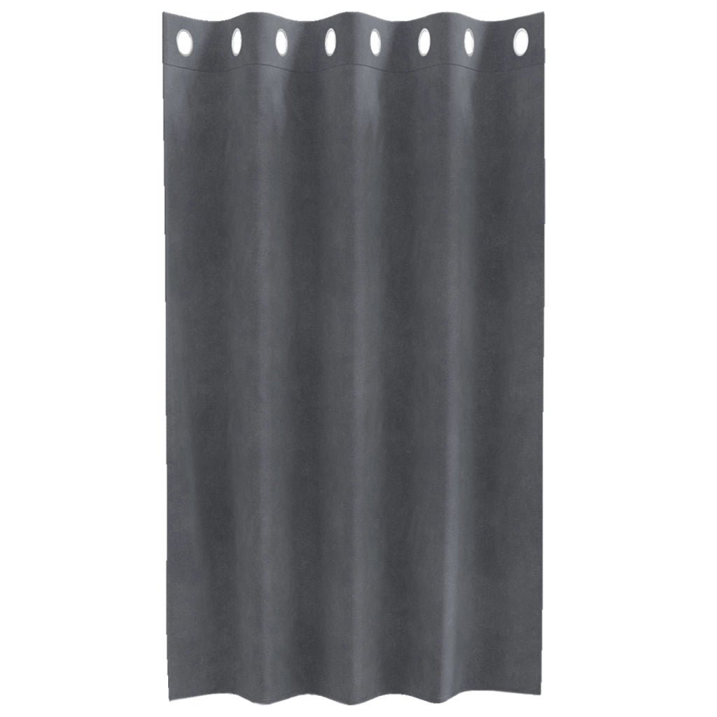 Tende Blackout  con occhielli 2 pezzi in velluto grigio chiaro super