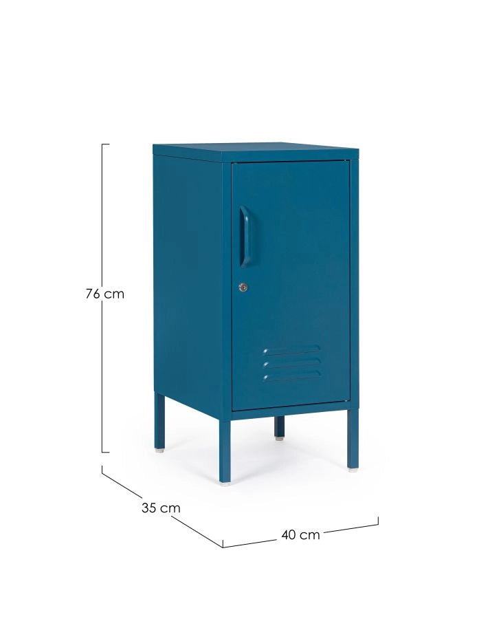 COMODINO METALLO BLU 1 ANTA CAMBRIDGE BIZZOTTO 40X35X76H CM