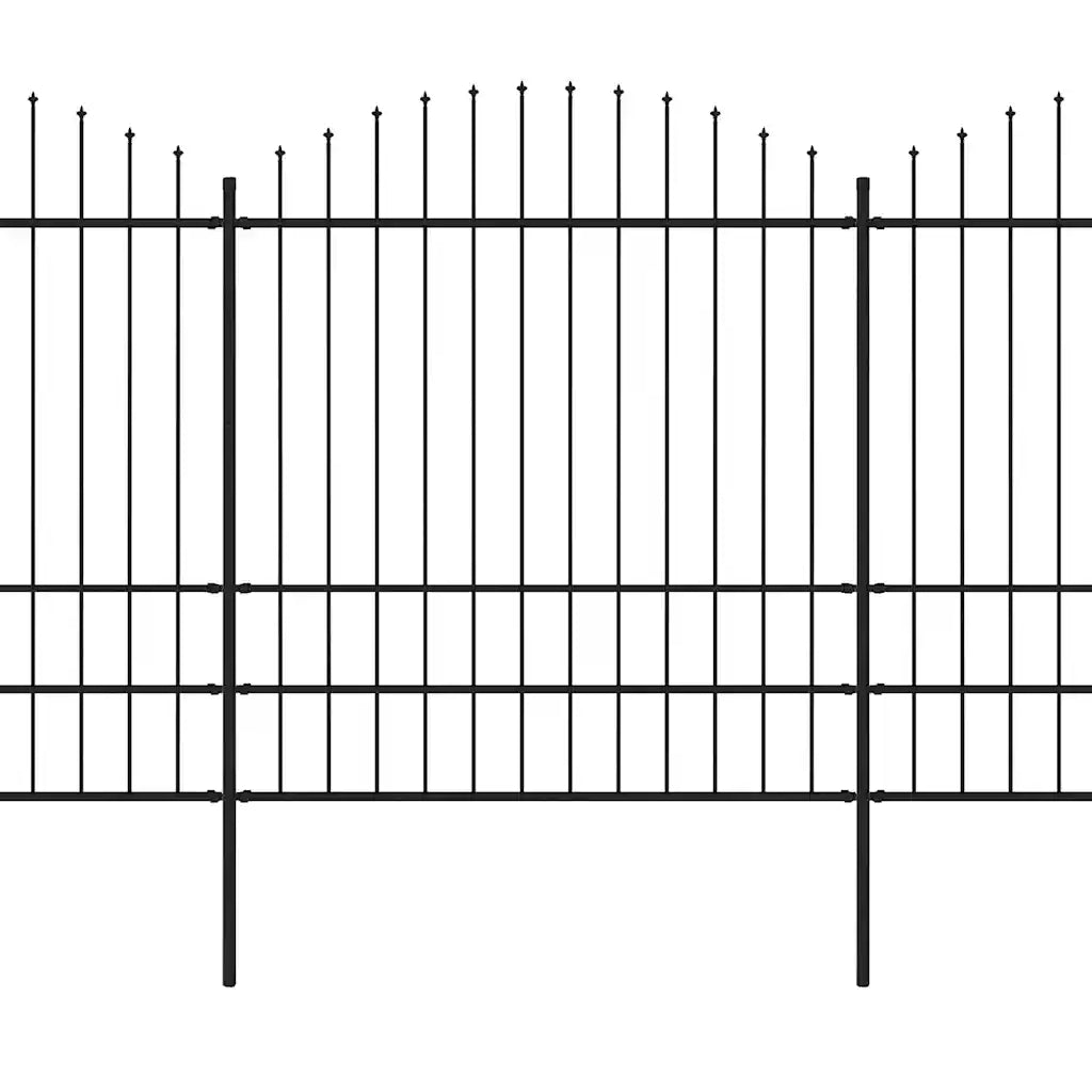 Recinzione da Giardino con Punta a Lancia in Acciaio 1172x200 cm Nero 277754