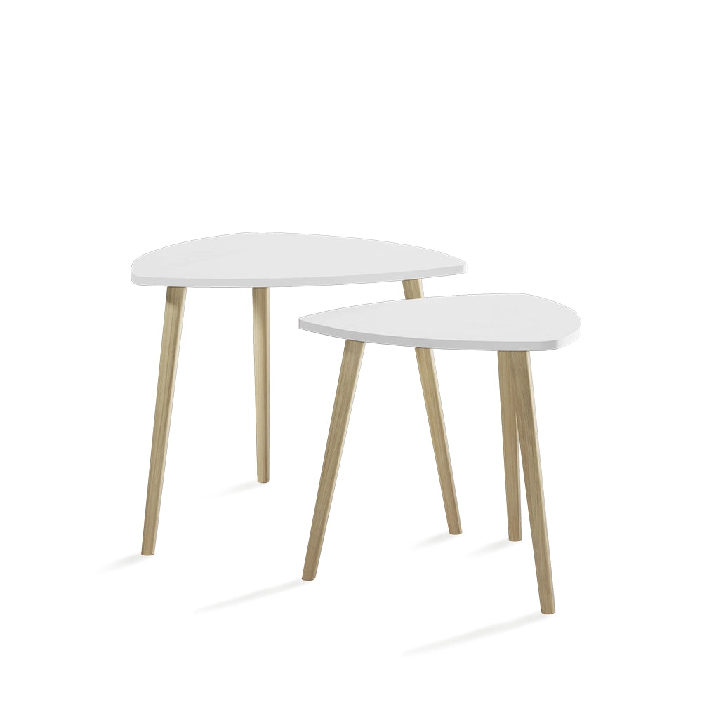Vicco Tavolino da caffè Bianco/Sonoma 48 x 45 cm Set di 2