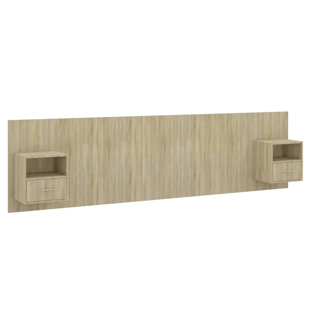 Testiera Letto con Armadietti Legno Multistrato Rovere Sonoma 3115742