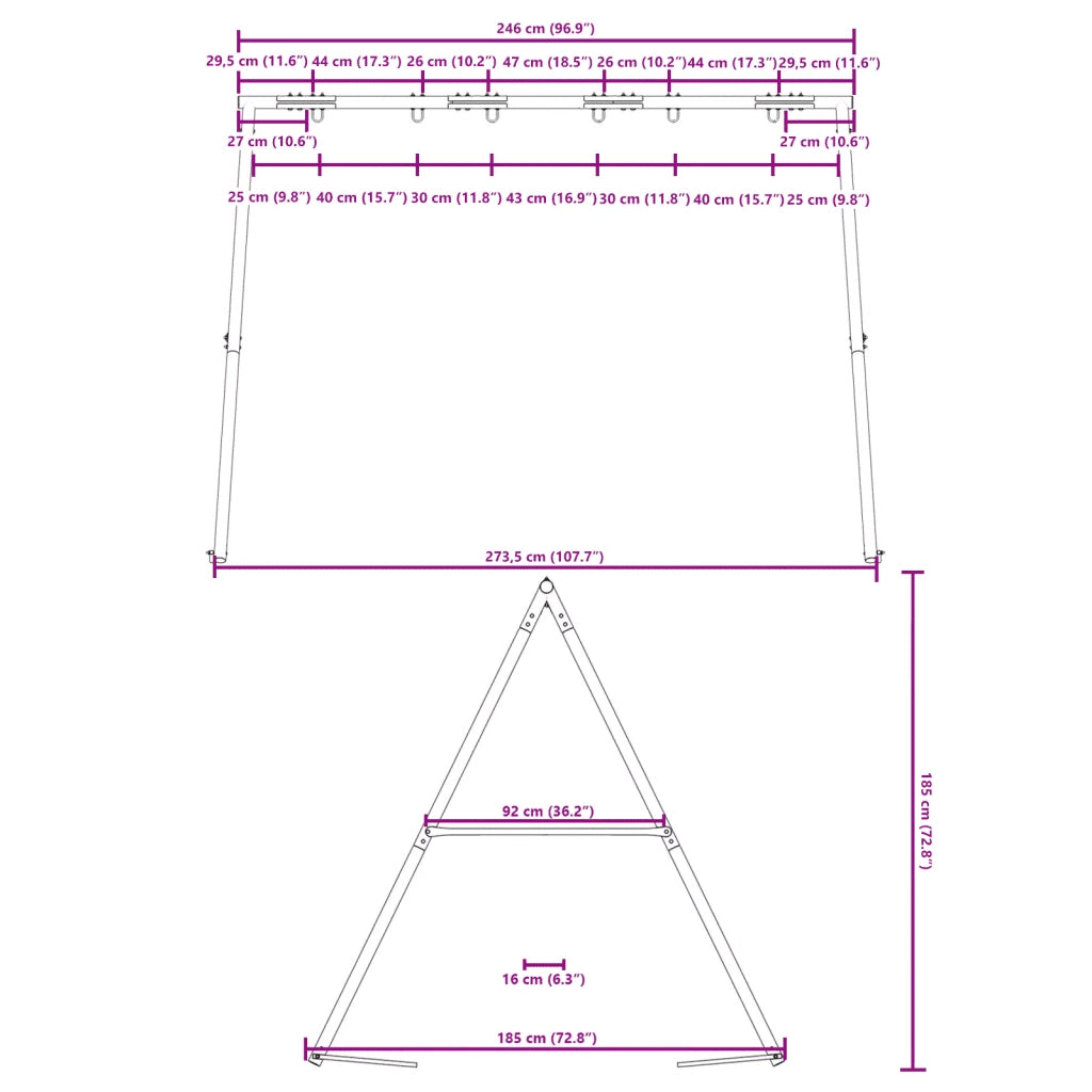 Telaio per Altalena da Esterno L 273,5 x A 185 cm CFW5603661