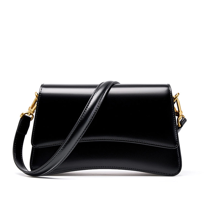 Borsa a tracolla Stachel da donna in vera pelle nera