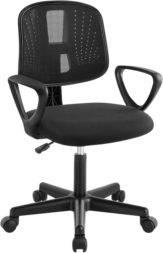Sedia da Scrivania per Bambini, Sedia da Studio Girevole, Ergonomica con Ruote, Tessuto a Rete Traspirante, Sgabello Girevole con Schienale Regolabile Automaticamente, Viola
