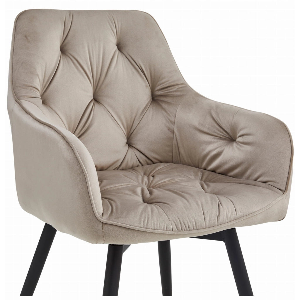 Poltrona girevole Jork 360 in velluto beige scuro