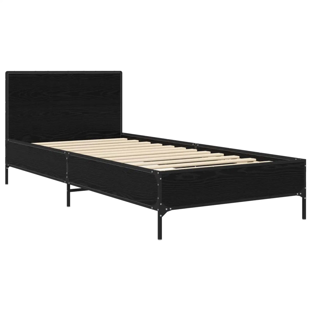 Struttura letto con testata Rovere Nero 80 x 200 cm