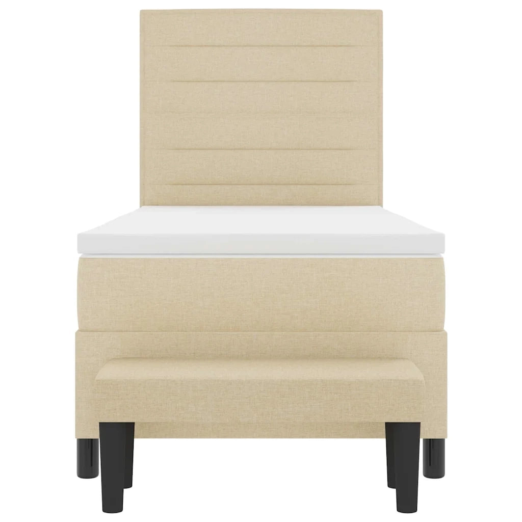 Letto a molle con cuscino Crema 100 x 200 cm Tessuto 3343972