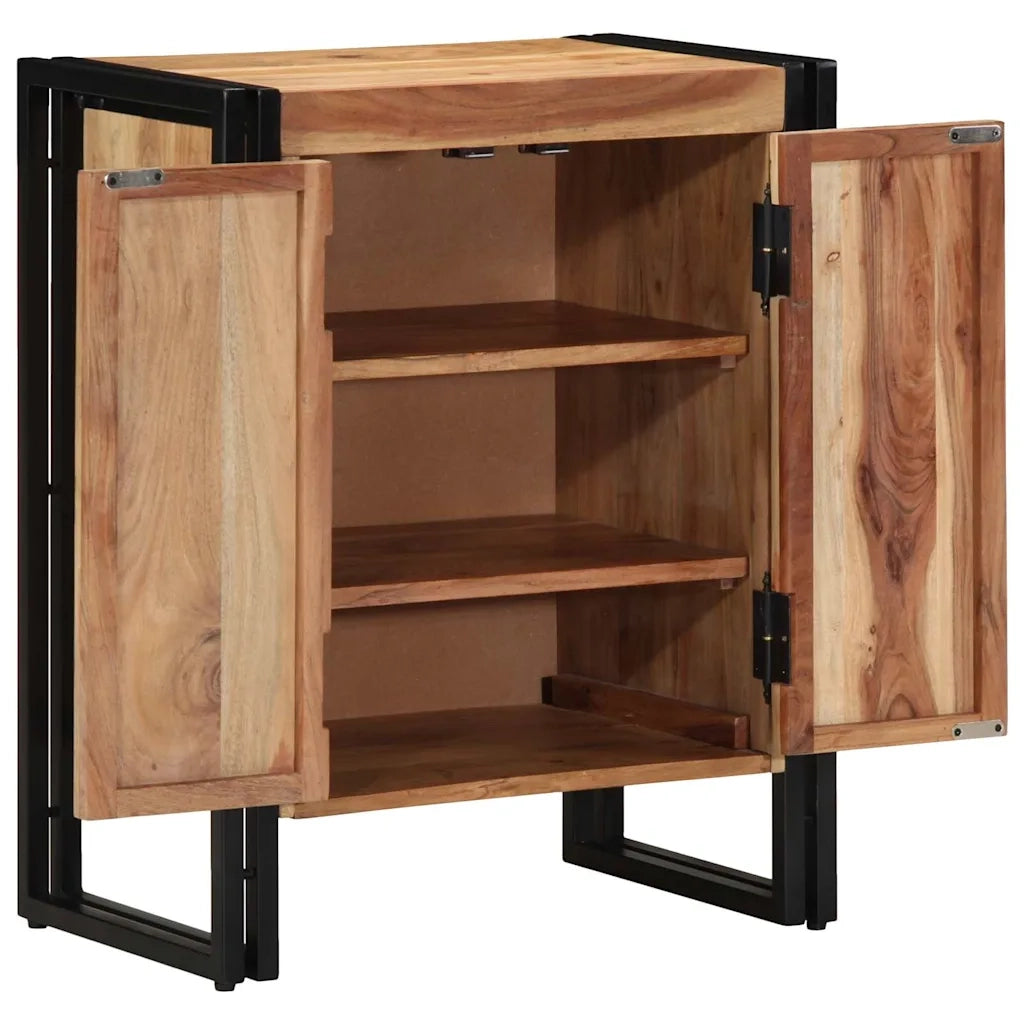 Mobile per scarpe con porta-Scarpiera Marrone Legno massello di acacia
