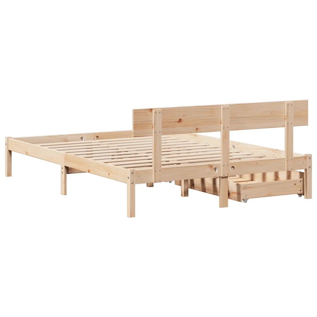 Letto senza Materasso 140x190 cm in Legno Massello di Pino 3301506
