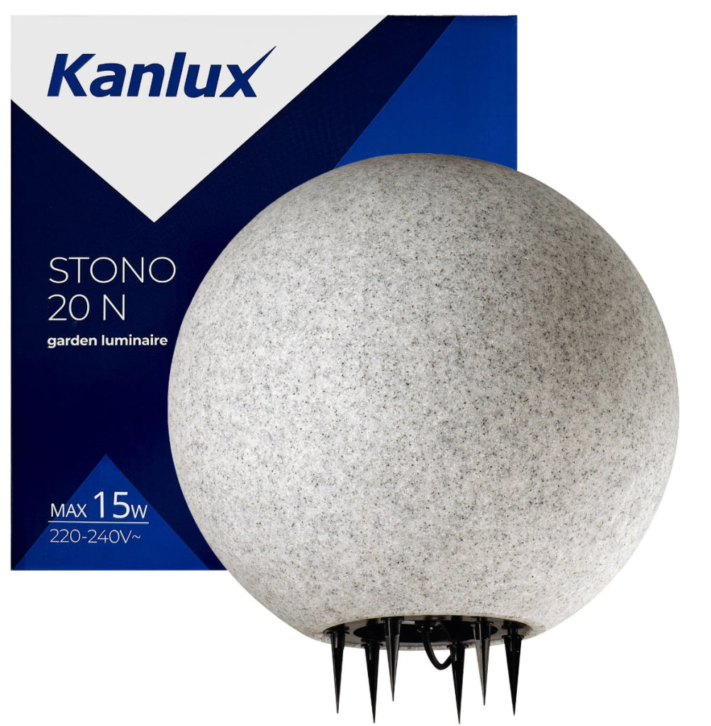 Lampada giardino sfera Kanlux STONO 20cm IP65 E27 grigia
