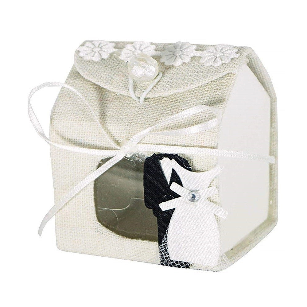 Trade Shop - Set 12 Pezzi Bomboniera Bomboniere Scatolina Casetta Matrimonio Sposi Confetti -