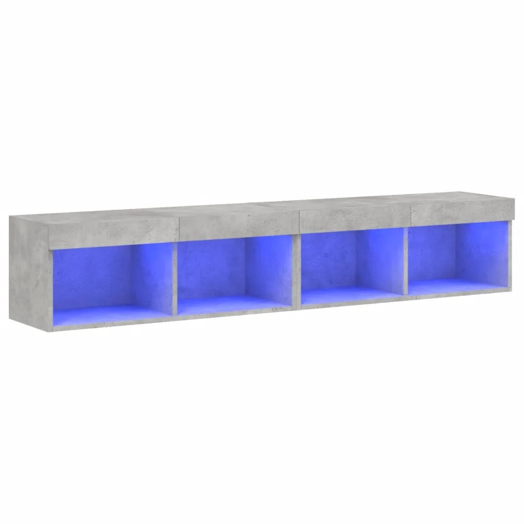 Mobili TV con Luci LED 2pz Grigio Cemento 80x30x30 cm 837148