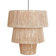 Lampada a sospensione con paralume in paglia naturale e base in ferro nero Lampada a sospensione in stile bohémien per il soggiorno, la camera da letto e il corridoio.