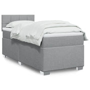 vidaXL Giroletto a Molle con Materasso Grigio Chiaro 90x190 cm Tessuto