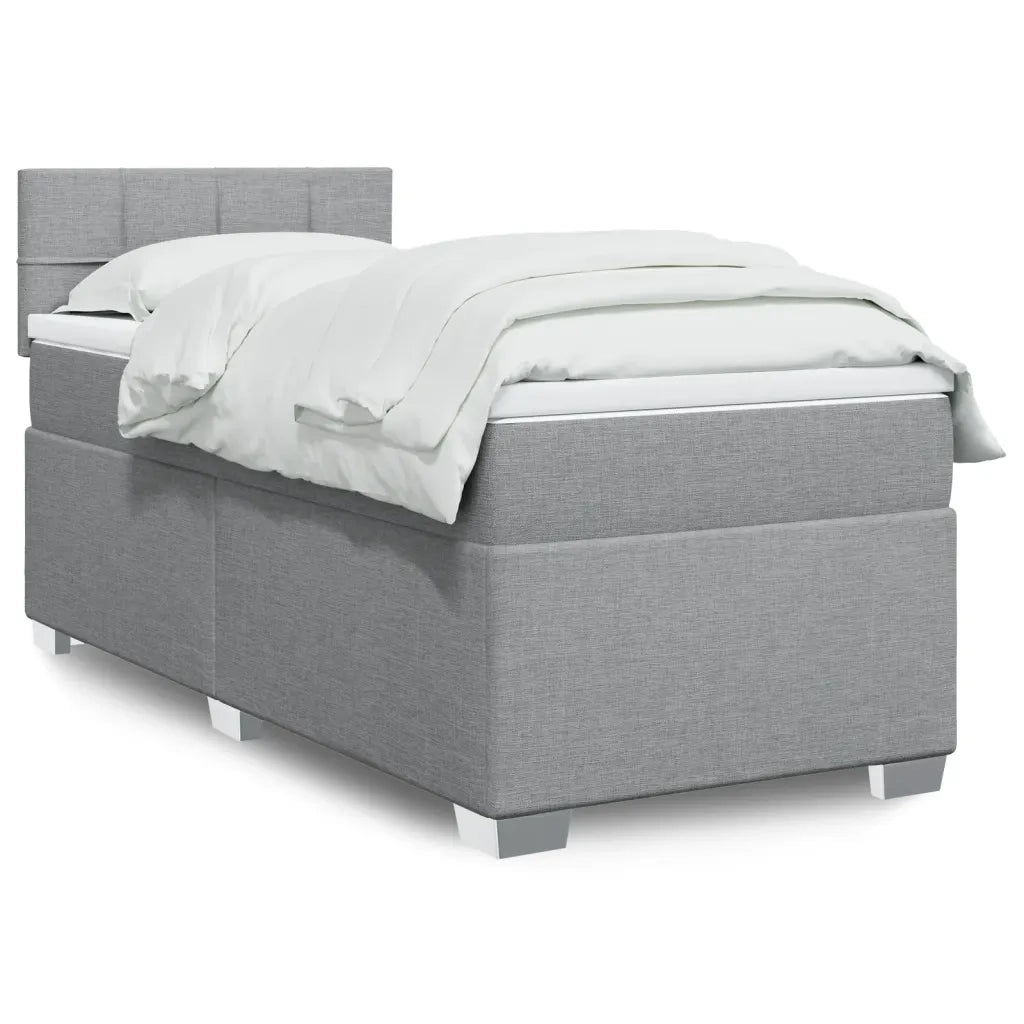 vidaXL Giroletto a Molle con Materasso Grigio Chiaro 90x190 cm Tessuto