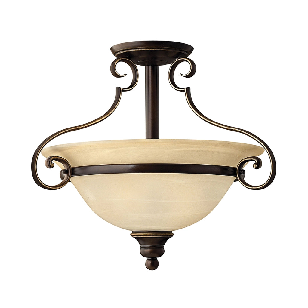 Plafoniera Cello Hinkley bronzo antico vetro 2xE27 48cm