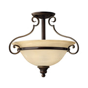 Plafoniera Cello Hinkley bronzo antico vetro 2xE27 48cm