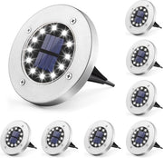 Lampade da soffitto alimentate da energia solare - illuminazione esterna - 8 pezzi - bianco - acciaio inossidabile