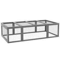 Pawhut Recinto per Animali da Esterno con Tetto Apribile in Legno di Pino, 180cm x 90cm x 48cm, Grigio