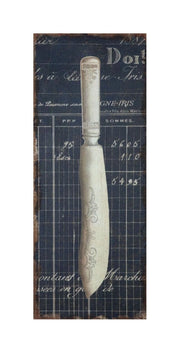 Biscottini Stampa 'COLTELLO' su tela in juta grezza anticata L30,5xPR2xH76 cm dimensioni