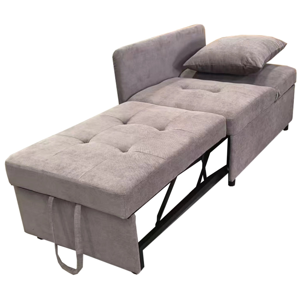 Divano letto 3 in 1 grigio con schienale reclinabile