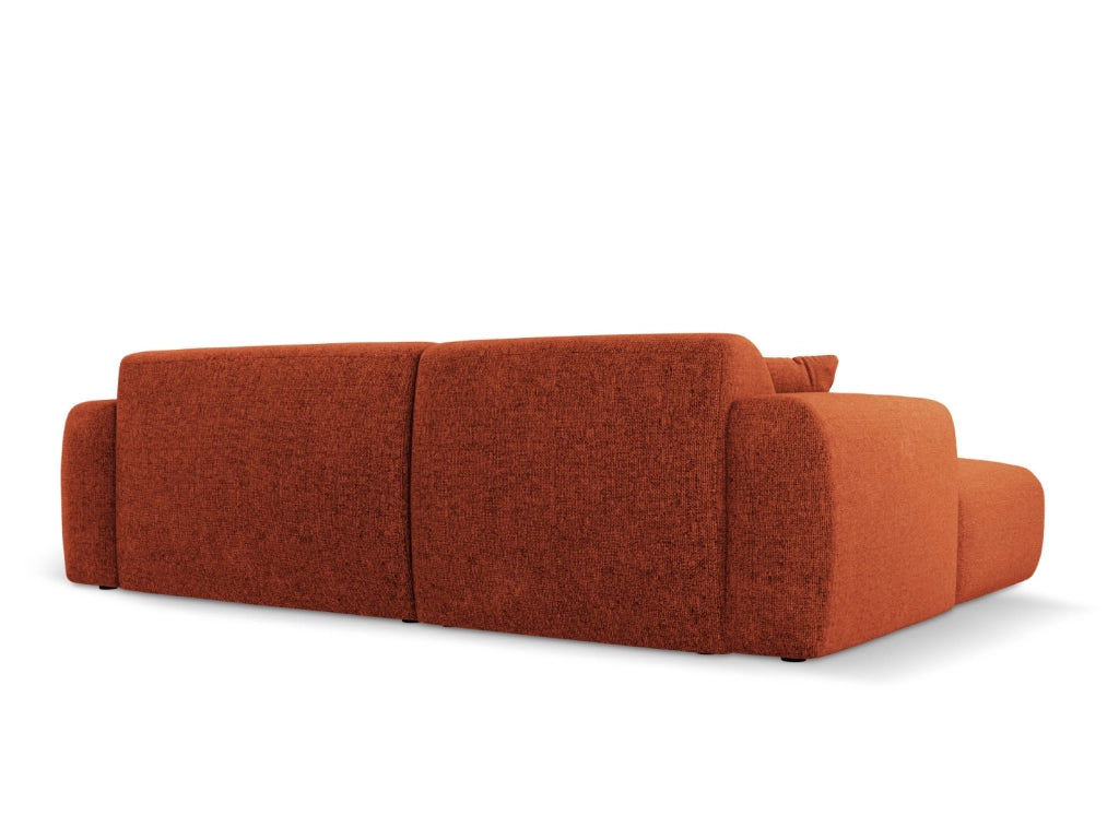 Cosmopolitan Design - Divano angolare destro "Nolio" 4 posti in ciniglia terracotta 
