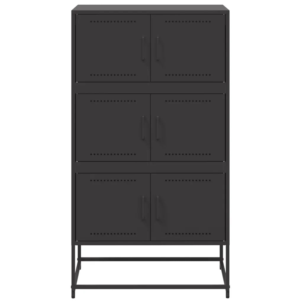 Credenza | Madia | Buffet da pranzo | Armadio da pranzo Nera 68,5x38,5x123,5 cm in Acciaio