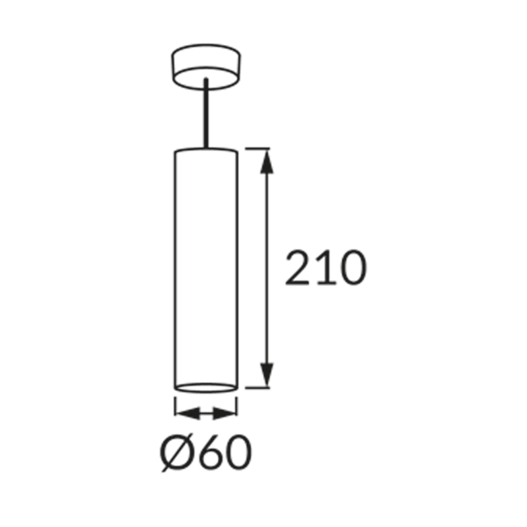 Lampada a sospensione industriale cromo tubo Ø6 GU10 Struhm