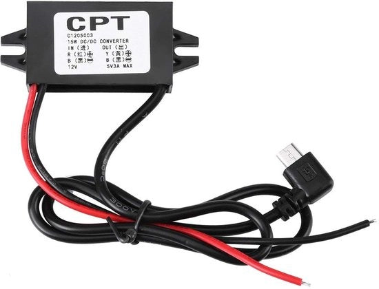 Convertitore di tensione Step-down modulo 12V a 5V 3A con convertitore Micro-USB - Adatto per Auto, Smartphone, Radio e display LED.