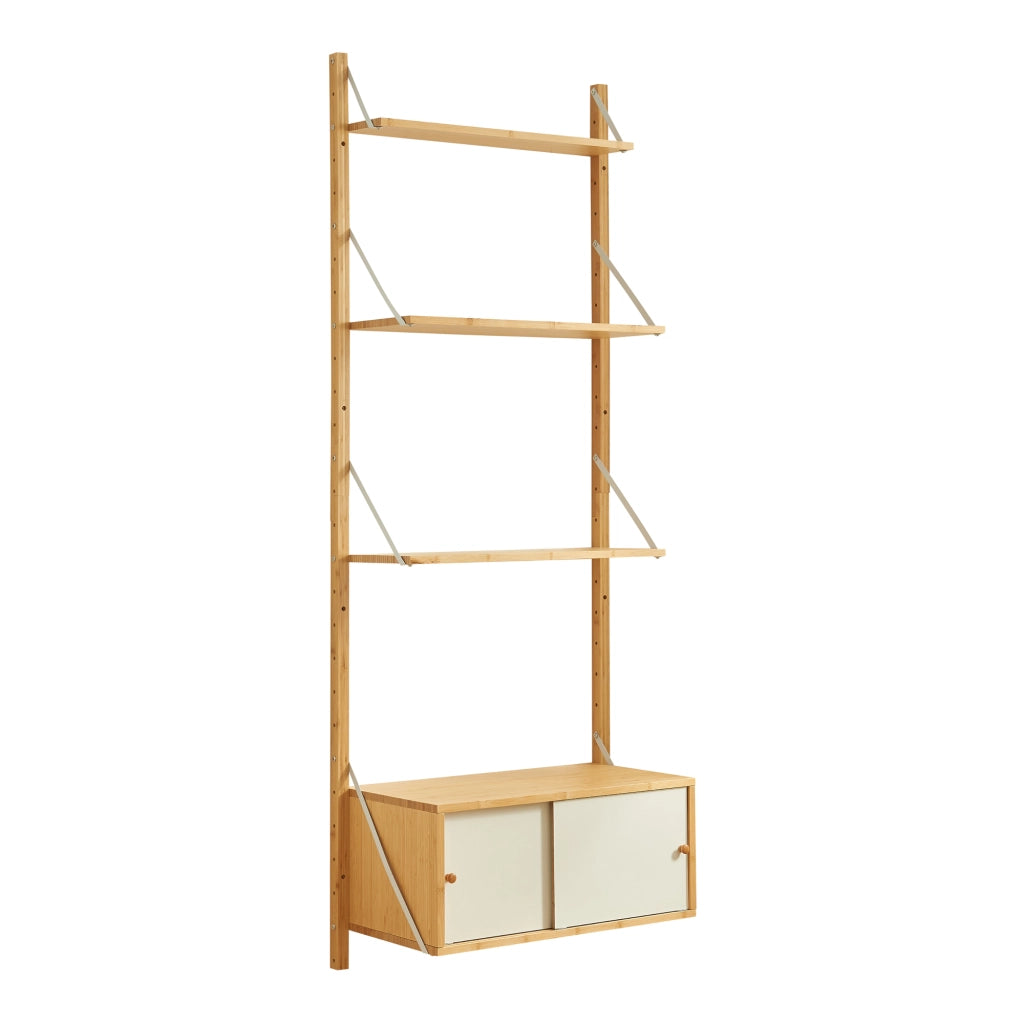 Scaffale da Parete Tingvoll in Bambù 176 x 65 x 34 cm - Naturale [en.casa]