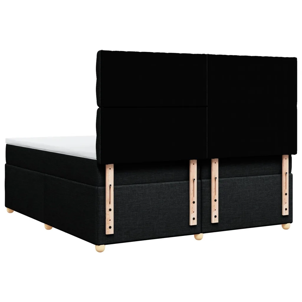 Giroletto a Molle con Materasso Nero 200x200 cm in Tessuto