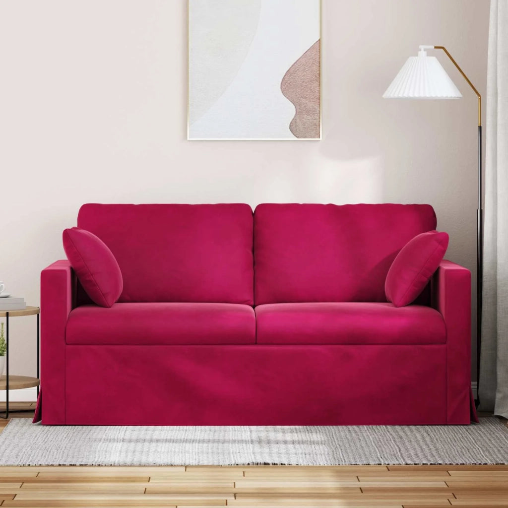 Divano | Divano da soggiorno | Sofa Rosso Vino 158 x 78 x 80 cm Velluto