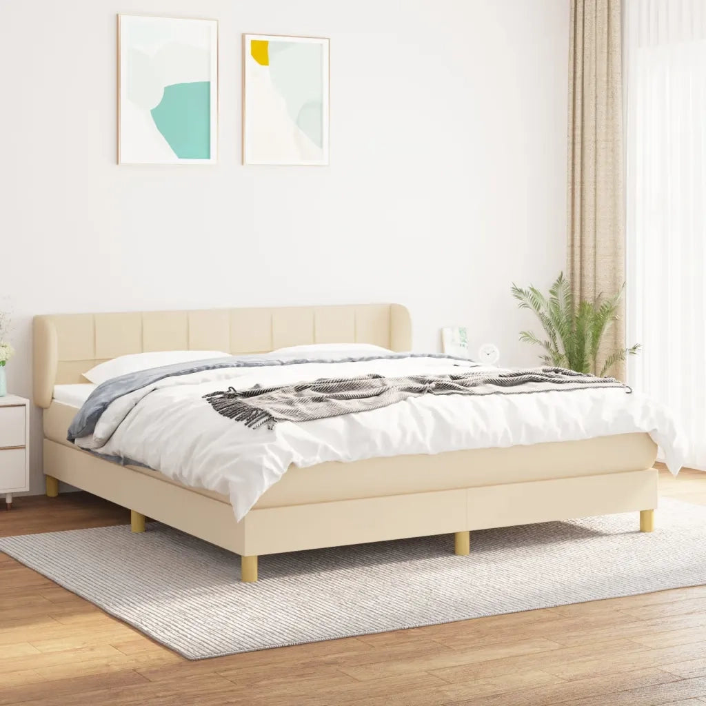 Giroletto a Molle con Materasso Crema 160x200 cm in Tessutocod mxl 98063