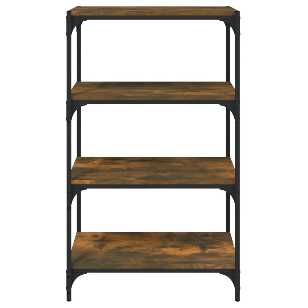Libreria rovere fumo 60x33x100 cm Legno Multistrato e Acciaio 819329