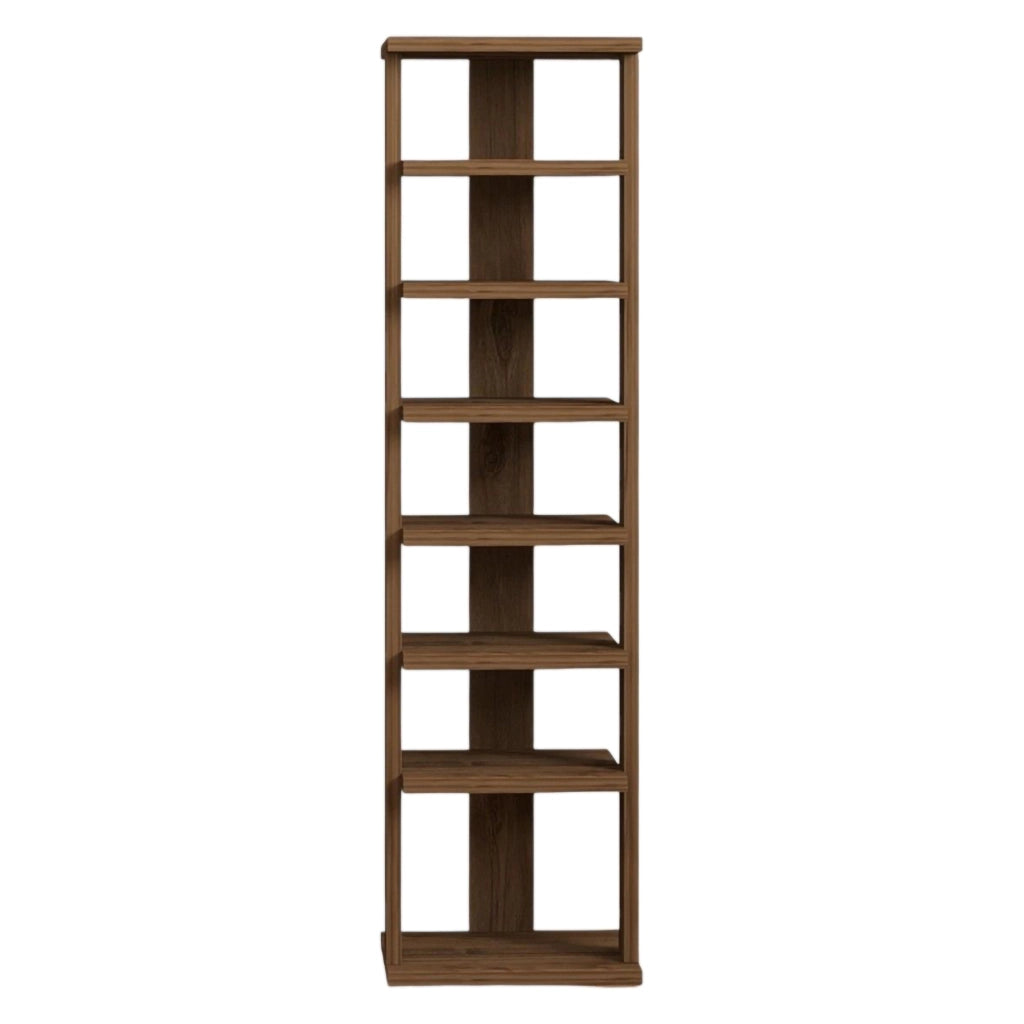 Mobile Portascarpe Soddi, Scarpiera 8 Paia, 30x30x110h cm Marrone Noce