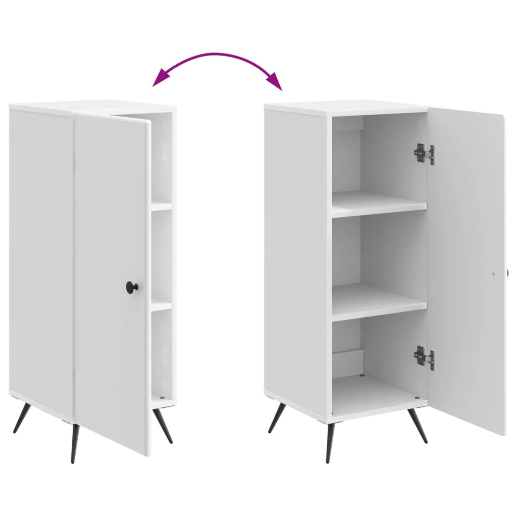 Credenza Bianco Lucido 33 x 34,5 x 90 cm Legno ingegnerizzato