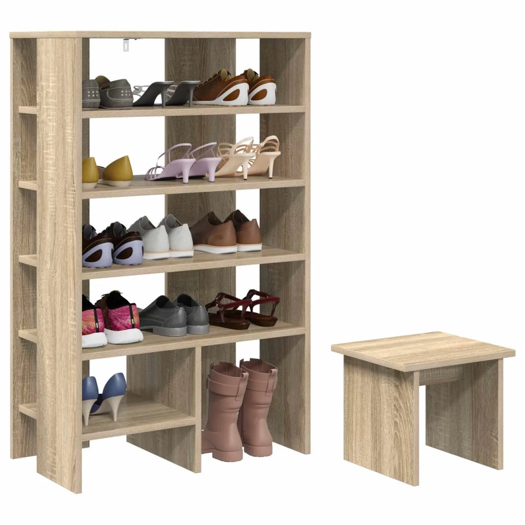 Mobile per scarpe 2 pcs Rovere Sonoma Legno multistrato