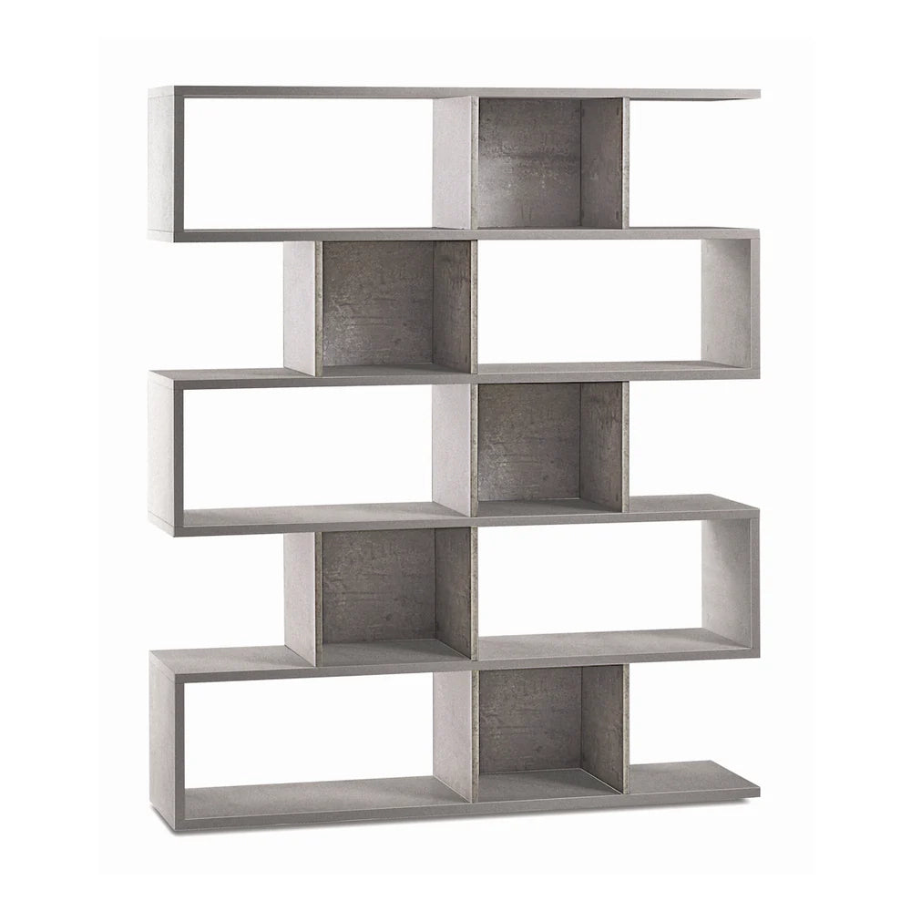 Libreria modulare 5 piani 150x37x178H cm in kit colore Cemento