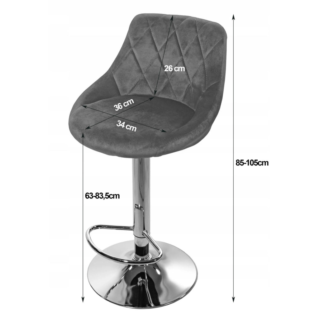 Sgabello girevole Kast in velluto beige e base oro
