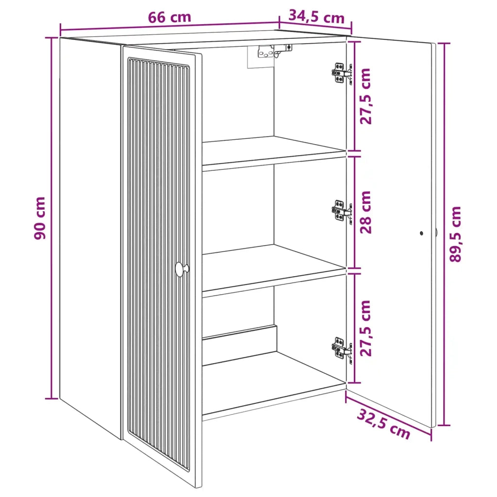 Mobiletto a muro Rovere Sonoma 66 x 34,5 x 90 cm 897887
