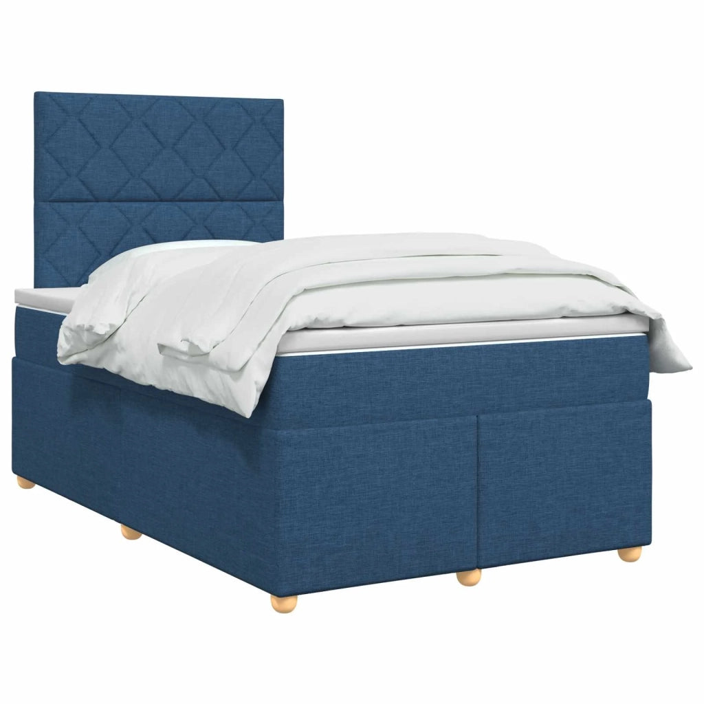 Letto box spring con materasso Blu 120 x 200 cm Tessuto 3453871