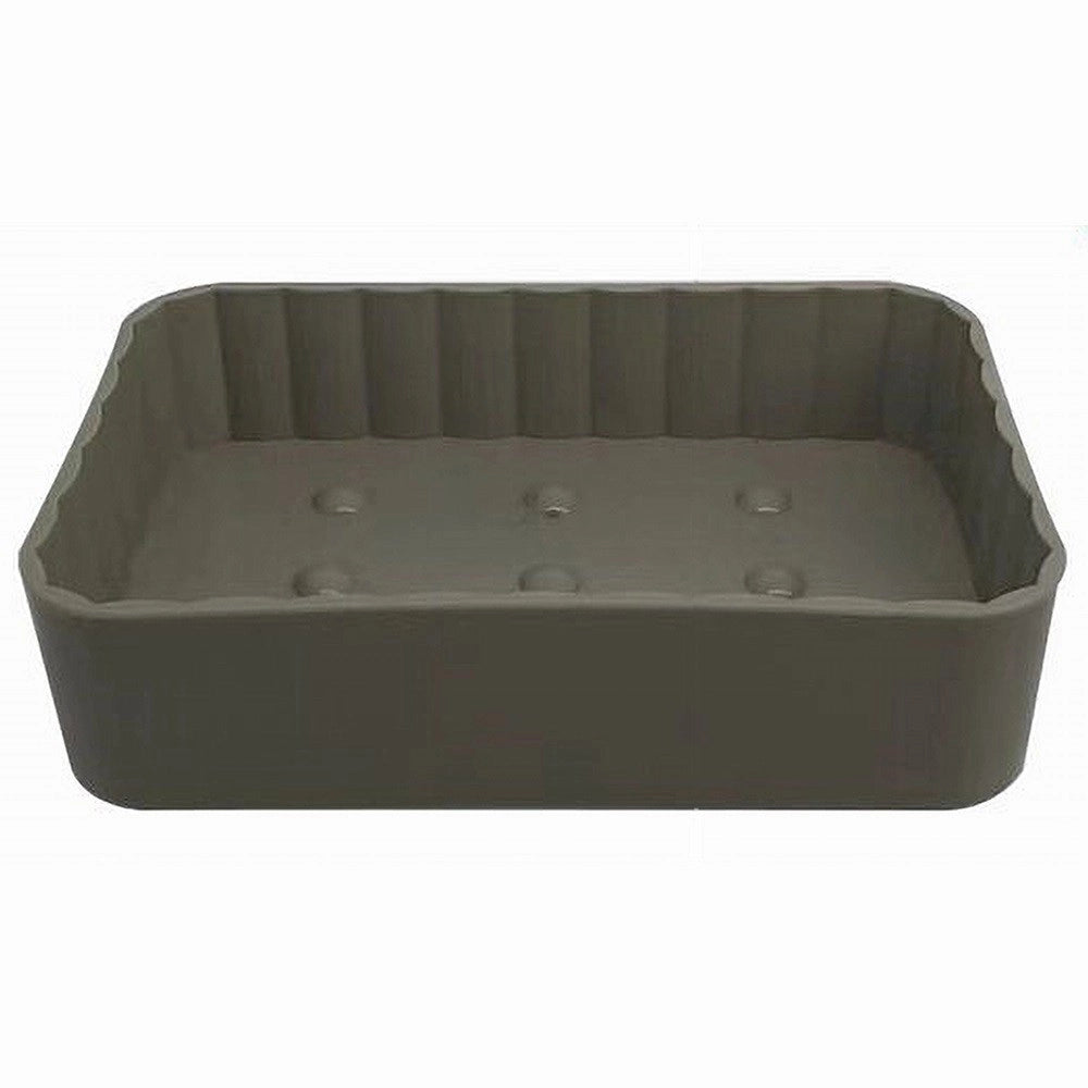 Trade Shop - Portasapone Saponetta Da Bagno Rettangolare Beige Rigato Accessorio Arredo 79168 -