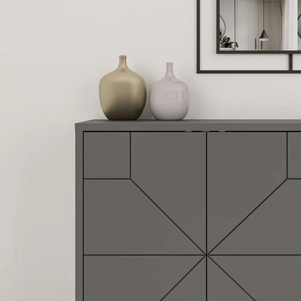 Credenza in legno "Dune" - 123 x 35 x 62 cm - Grigio antracite