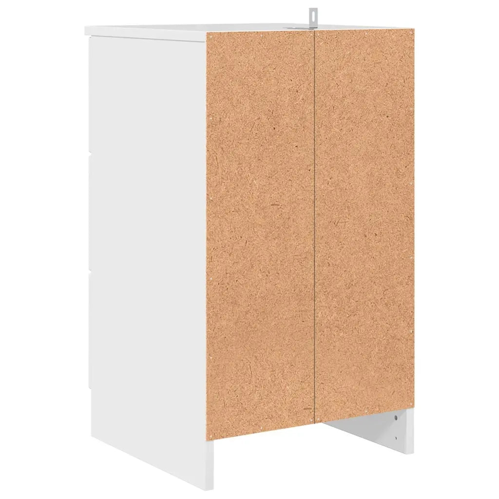 Comodino | Armadio da Notte | Mobiletto da notte con cassetto Bianco lucido 38 x 38 x 66 cm