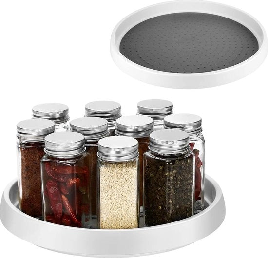 Kruidenrek Rotante, Organizzatore Rotante, Piatto Rotante per Spezie e Utensili da Cucina (30 + 25 cm)