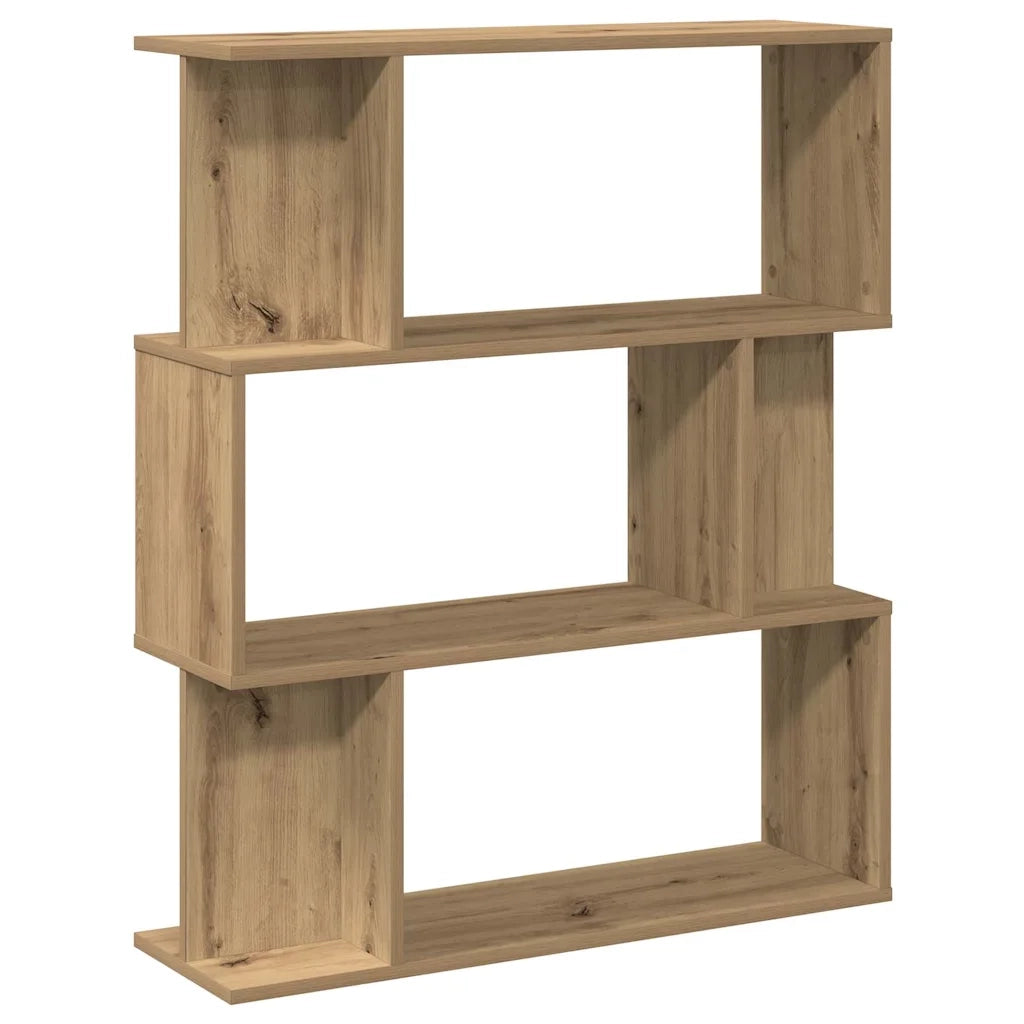 Libreria-Scaffale per Libri-Mobile di Stoccaggio Rovere Artigianale 80x24x96 cm Legno Multistrato