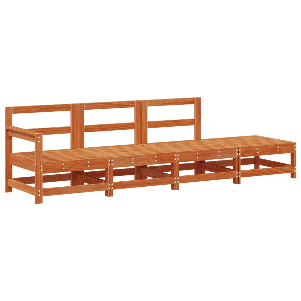 Salotto da Giardino-Divano componibile Sezionale Marrone Cera 252 x 62 x 70,5 cm