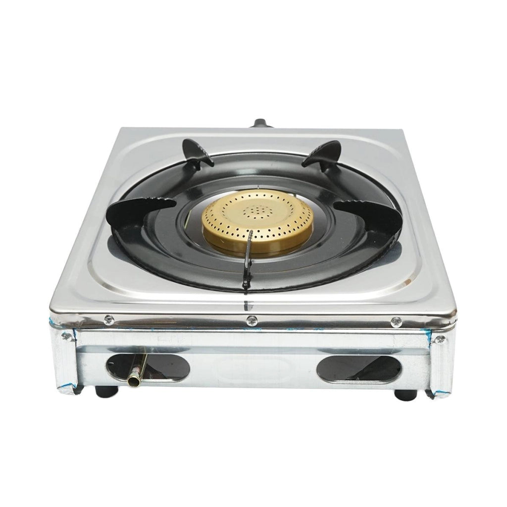 Fornello a Gas, 1 Bruciatore in Ghisa, 2,5 KW, Acciaio Inox, Fornello a gas Campeggio Camper Giardino Breckner Germany