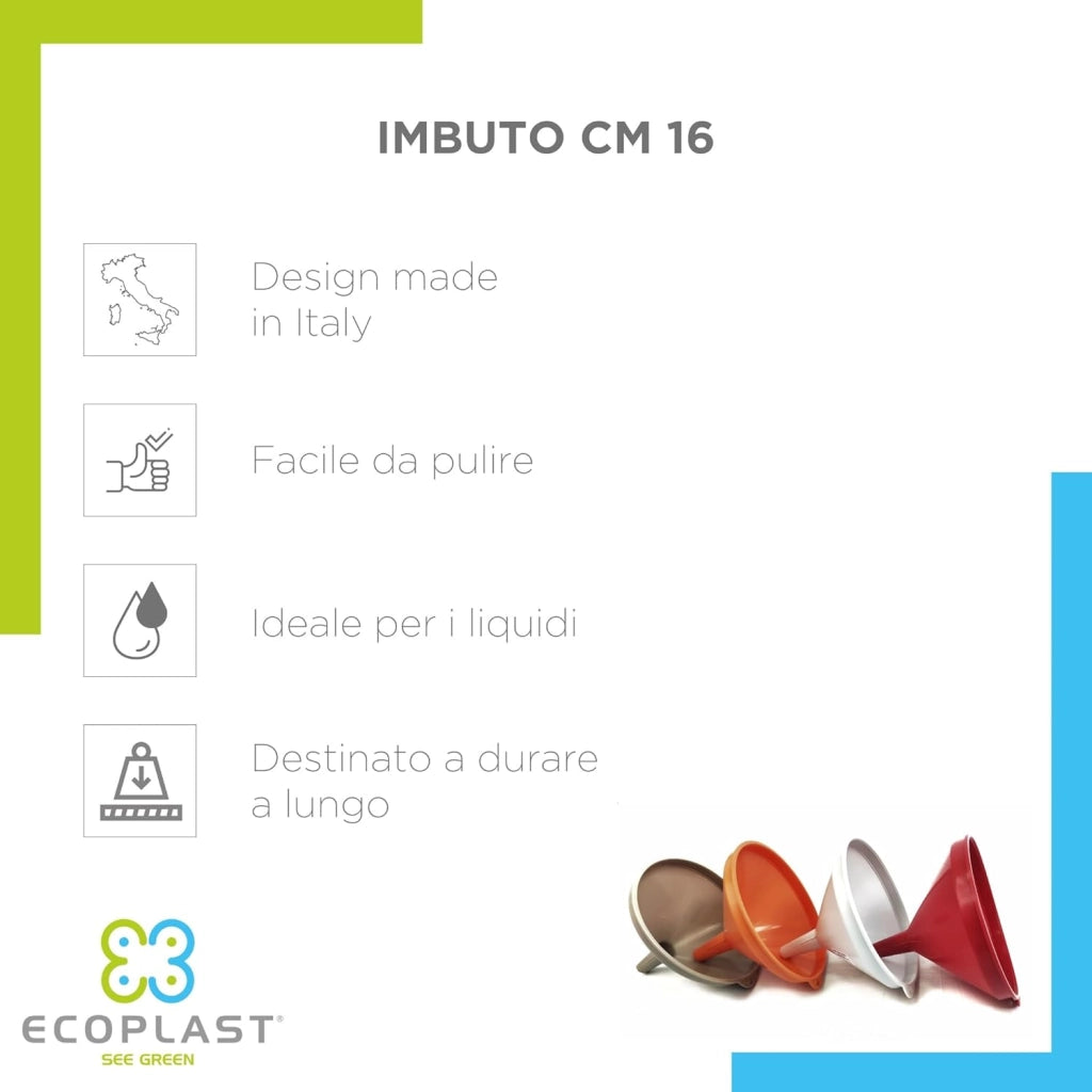 Imbuto Cucina in Plastica 16cm, 10 pezzi  ECOPLAST